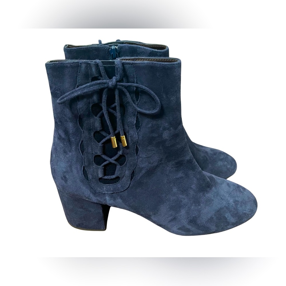 Cole Haan Grand OS Marine Blue Ankle Suede Boots Size 10.5